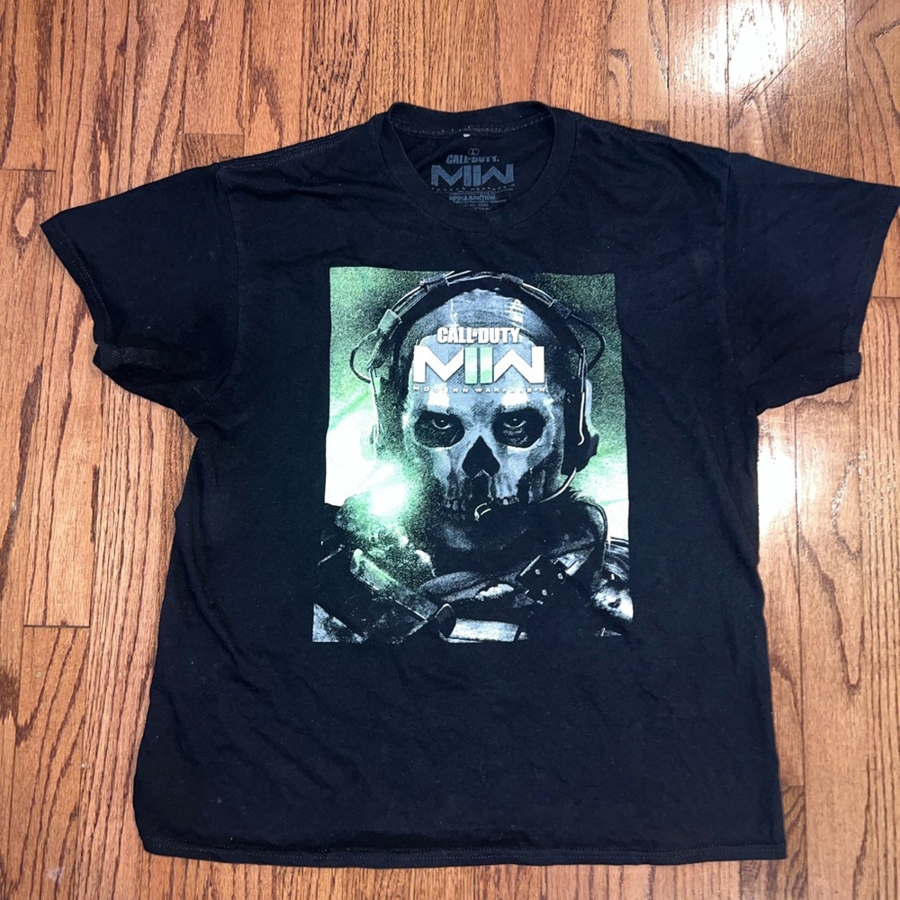 Call of Duty Modern Warfare 2 T-Shirt Black Size L  Rare Xbox Promo Playstation